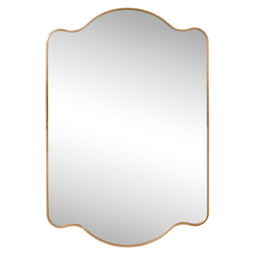 Louisa 24 in. W x 36 in. H Medium Scalloped Rectangular Metal Framed Wall Mirror - JONATHAN Y